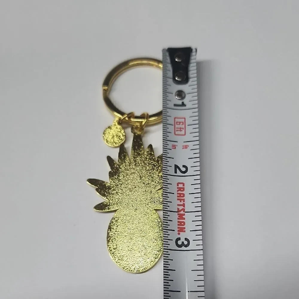 Island Haus Co Gold and Green Pineapple Keychain